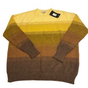 Yellow Brown Combo Sunset Cruise Oversize Ombre Sweater, Small. NWT. Soft and Fu